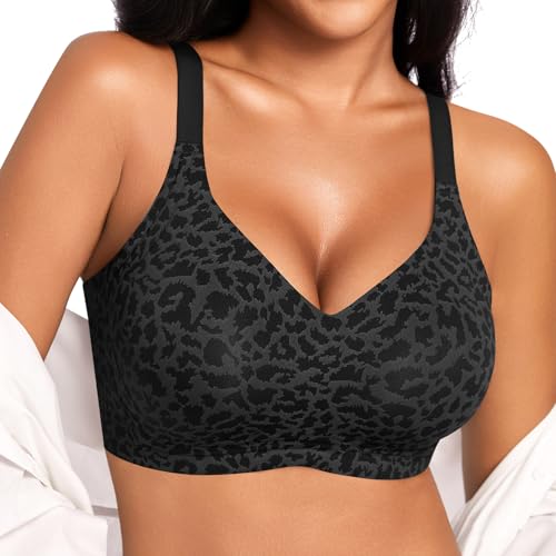 OOEU Push Up BH Damen Ohne Bügel Große Brüste Starker Halt Soft Jelly Bra