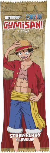 GUMISAN Spaghetti Fruchtgummi mit Erdbeergeschmack, One Piece, Luffy - 1 x 75 g