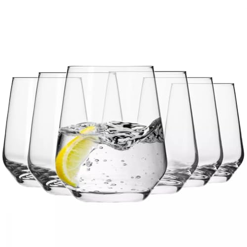 KROSNO Wassergläser 6er Set, 430 ml, Splendour Kollektion | Trinkgläser Set für Säfte und Getränke, Bleifreies Kristall Wasserglas, Spülmaschinenfest, Vielseitig Einsetzbar