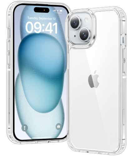 Voyahülle Hülle für iPhone 15 Hülle, Anti-Vergilbung Transparent Handyhülle Stoßfest Schutzhülle, Premium Kratzfeste Case für iPhone 15 -Durchsichtig