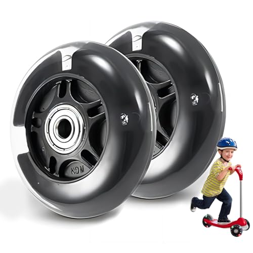 2PCS Scooter-Ersatzräder, 80-mm-LED-Glitzerräder, Maxi-Micro-Hinterrad, globber ersatzteile, Scooter-Zubehör, Glitzer-Scooter für Kinder und Jugendliche