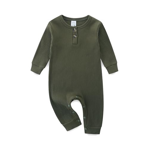 KIDDLETOWN Baby Strampler, Baby Schlafanzug, Baumwolle Strampler Neugeborene, Langarm Schlafanzug Schlafstrampler Pyjama Kleidung Neugeborene Babykleidung für Mädchen und Jungen 0-3 Monate