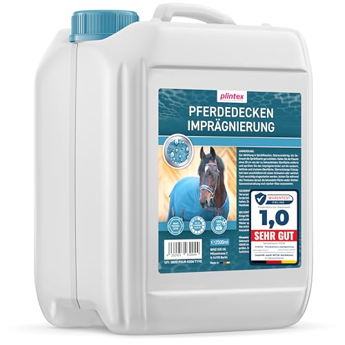 PLINTEX® Pferdedecken Imprägnierspray 2,5L schonend & geruchsfrei - Pferdedecke Imprägnierung Spray für Outdoordecke, Regendecke & Zubehör - Pferd Decken Imprägnierspray