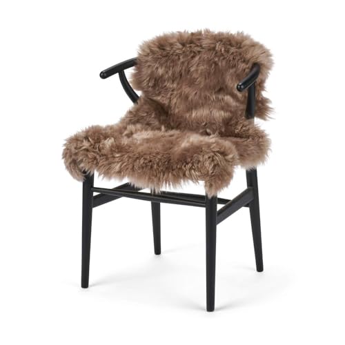 Nordic Sheep Lammfell Langhaarig 90x60 cm | Lammfell Echt für das Sofa, den Stuhl oder rund um den Esstisch | Jedes Lammfell Teppich ist EIN Unikat und von der Natur geschaffen | Farbe: Hellbraun