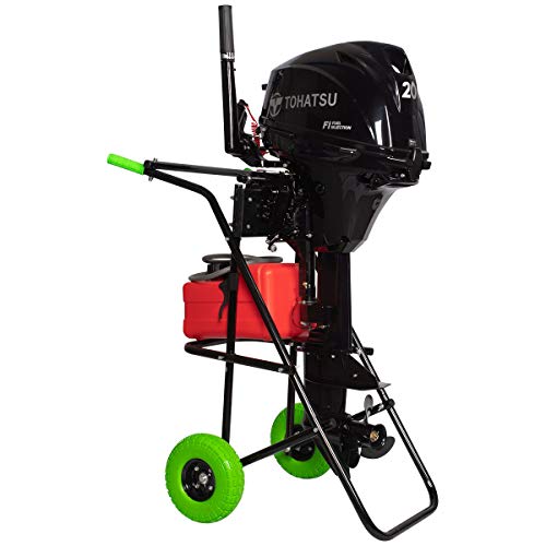 HIBO Außenbordmotor Transportwagen - Außenborder Trolley mit PU-Reifen, 59 kg Tragkraft - Außenbordmotor Motorwagen - 105 cm Höhe