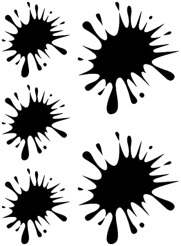 Samunshi® Farbklecks Aufkleber Klecks Sticker 5er Set 2x8x9cm,3x5x6cm schwarz