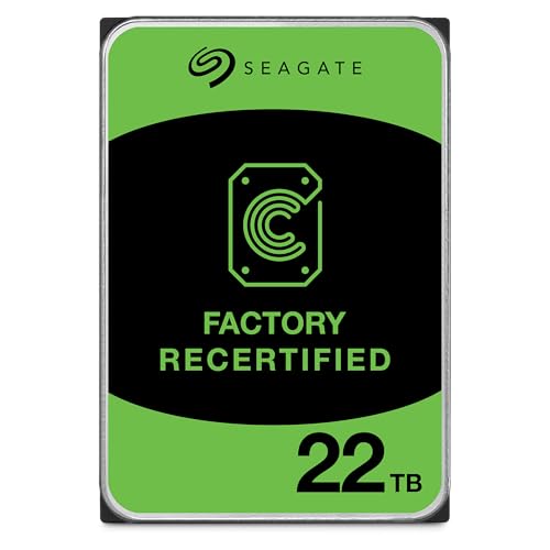 Seagate Exos X22 22TB Interne Festplatte – Factory Recertified – 3.5 Zoll SATA 6 Gbits/s 512MB, ST22000NM000C (Generalüberholt)