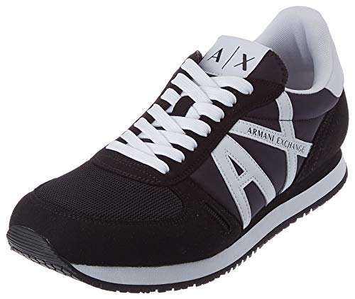 Armani Exchange Herren Rio Side Logo Sneaker, Schwarz, 43 EU