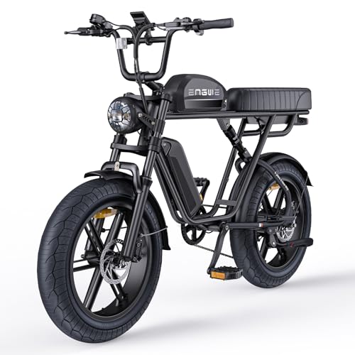 ENGWE E Bike Herren Elektrofahrräder-Ebike mit einem Akku/ 2 Akkus, E-Bike 20 * 4.0 Zoll Fette Reifen, Ebike Herren bis zu 90km/170km, Elektrofahrrad 7-Gang, M1 (Schwarz+28.6Ah, Amperestunden, 28.6)