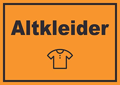 HB-Druck Altkleider Mülltrennung Schild Text Symbol Shirt Hemd Hose waagerecht A5 (148x210mm)