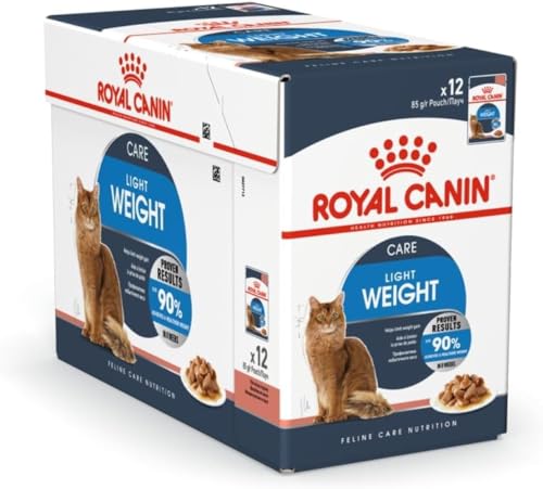 Royal Canin Light Weight Care Gravy | 12 x 85 g | Nassfutter für Katzen | Zur Unterstützung für übergewichtige Katzen | Enthält Eisen, Mangan und Zink