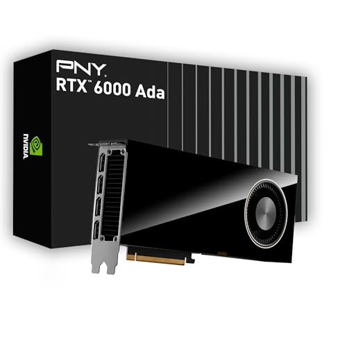 PNY NVIDIA RTX 6000 Ada Generation 48GB GDDR6 PCI Express 4.0 Dual Slot 4X DisplayPort 8K Support Ultraleiser aktiver Lüfter