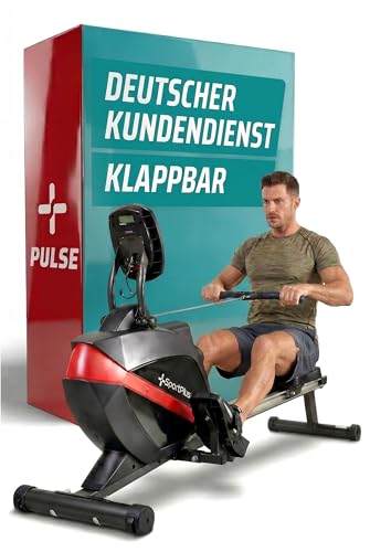 SportPlus | Rudergerät für zuhause | Designed in Germany, klappbar, leises Magnetbremssystem, 8 Widerstandsstufen, Schwungmasse 8kg