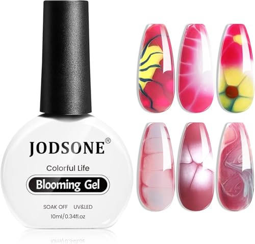 JODSONE Blooming Gel Nagellack zum Verteilen, Transparenter Marmor-Nagel, Nagelkunst-Zubehör für Streueffekte, Blumendruck, Aquarell-Design für Frauen 10 ML