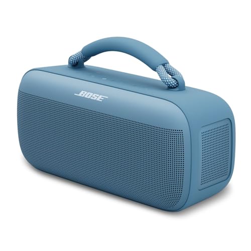 Bose Tragbarer SoundLink Max Lautsprecher, große tragbare Bluetooth Boombox mit Akku, wasserdichte Lautsprecher Boxen, bis zu 20h Akkulaufzeit, USB-C, integrierter 3,5 mm AUX-Eingang, Dämmerungsblau