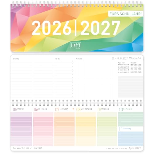 Häfft® Wochen-Tischkalender Schuljahr 2026/2027 
