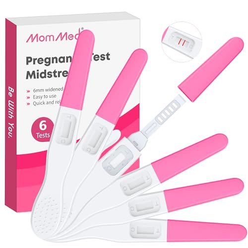 MOMMED 6 X Schwangerschaftstest, Einzeln versiegelte Verpackung Frühtest Schwangerschaft, Frühschwangerschaftstest Empfindlichkeit von 25 mIU, Pregnancy Test, ss, 3 Minuten Schnellerkennung