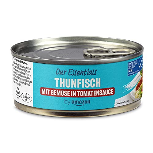 by Amazon Thunfischstücke mit Gemüse in Tomatensauce, 150g (1er-Pack)