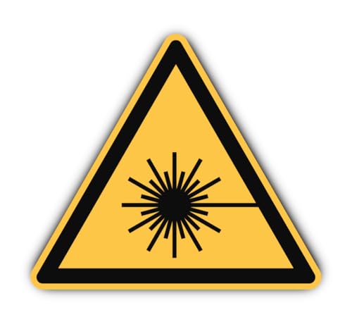 Warnung vor Laserstrahl: W004 - DIN EN ISO 7010 / ASR A1.3 - Aufkleber: 20 cm, 1 Stück