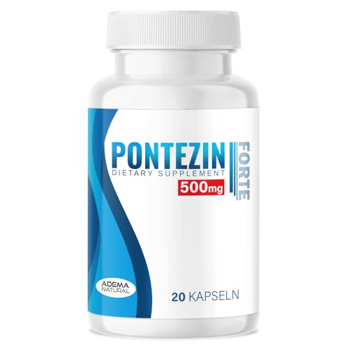 Pontezin® 500mg – Extra stark abgestimmt auf die Bedürfnisse für Männer - Sofortwirkung - Hochdosiert für den abenteuerlustigen Mann - Premium Qualität mit L-Arginin + Maca – 20 Kapseln