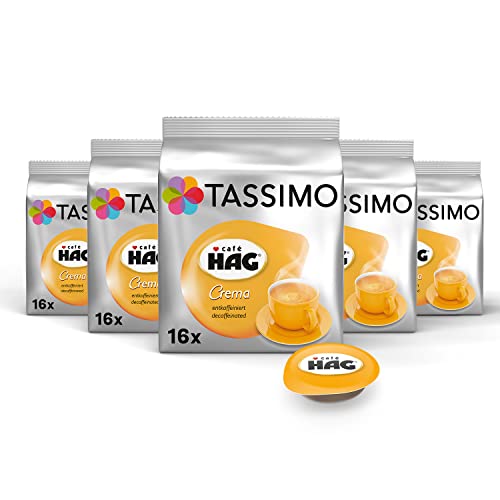 Tassimo Kapseln Café HAG, Crema, 5 x 16 Pads, 80 Kaffeekapseln