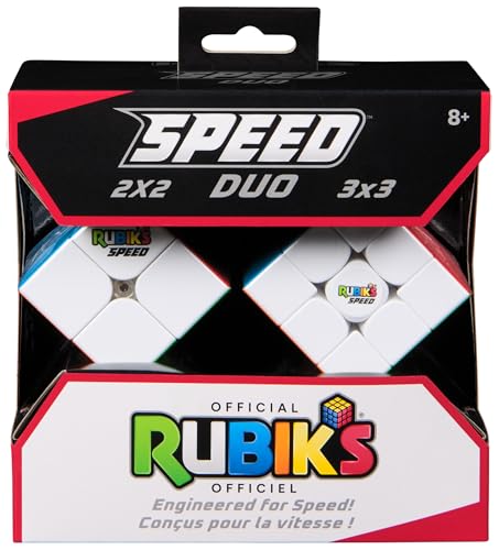 Rubik's Cube – Duo Original Speed Cubes 3x3 und 2x2, Ultra-leichtgängige Zauberwürfel, hochwertige Verarbeitung, Doppelpack für Einsteiger und Profis, für Kinder ab 8 Jahren
