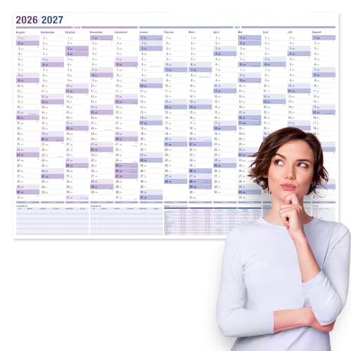 Yohmoe® XXL Schuljahreskalender 2026/2027 Wand, 98x68cm, Kalender gefalzt