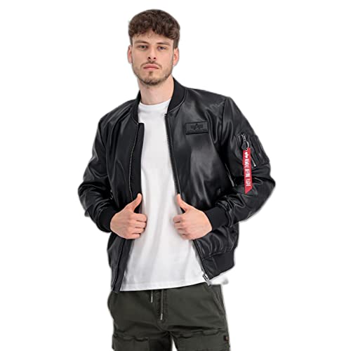 Alpha Industries MA-1 VF Vegan Leather Lederjacke für Herren Black