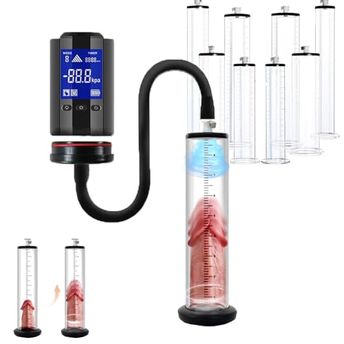 Jpscor Penispumpe Sex Spielzeug für die Männer, Elektrische Penis Vakuumpumpe mit LCD-Display & Verschiedenen Modi, Penis Pumpe zur Peniserektion und Penisvergrößerung(C:22.9 * 5.1cm)
