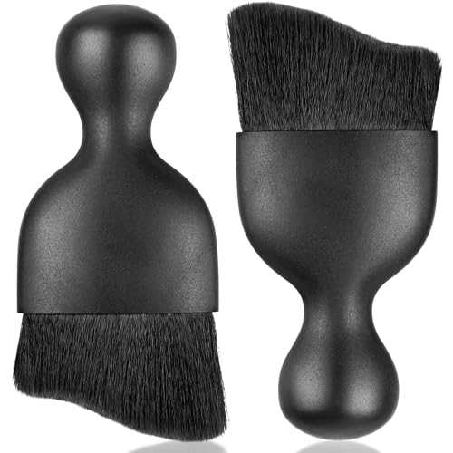 Caianwin 2 Stück Staubbürste Auto, Weichen Borsten Autobürste, Gebogene Design Reinigungspinsel Auto, Kein Kratzer Auto Pinsel Innenraum für Armaturenbrett, Lüftungsdüsen und Zwischenräume