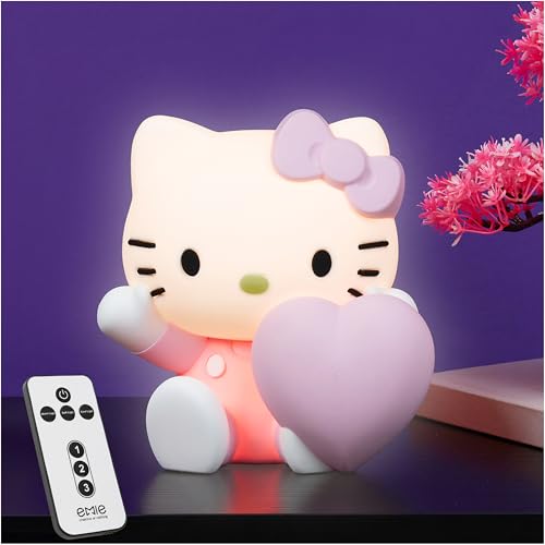 Get Trend Hello Kitty Sanrio LED Nachtlicht Kinder & Erwachsene, 3D Silikon Nachttischlampe, Geschenke für Mädchen & Frauen (Hello Kitty)