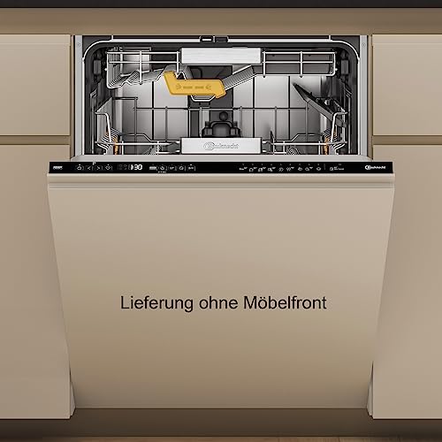 Bauknecht B8I HP42 LC Spülmaschine vollintegriert, Einbau-Geschirrspüler 60 cm, 14 Maßgedecke, PowerClean Pro, automatische Türöffnung, MaxiSpace, Dynamic Intelligence, leise 42 dB, Schwarz