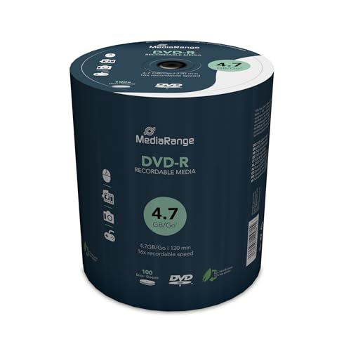MediaRange DVD-R 4.7GB|120min 16-fache Schreibgeschwindigkeit, 100er Pack, MR442