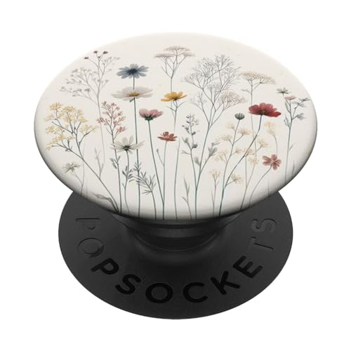 Wildblumen Blume PopSockets Pop-Griff (PopSocket) Schwarz Geblümt Klebender Phone-Grip CELL_PHONE_GRIP Kunststoff Adhesive Auswechselbarer Halter