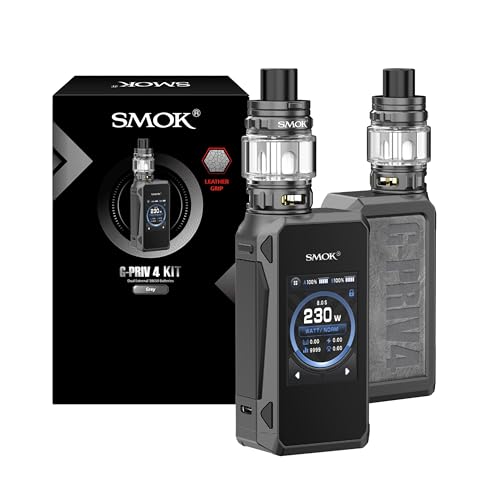 SMOK G-PRIV 4 Box Mod Kit E Zigarette 5-230W Dual 18650 Akkus nicht enthalten 2.0 Zoll Touchscreen TFV18 Mini Tank 6.5ml Type-C 2.0A Laden Grau Ohne Nikotin