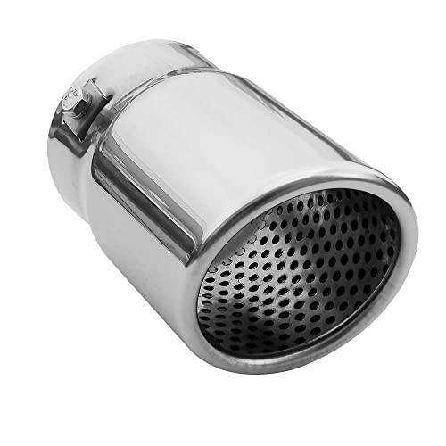 Rumplex Auspuffblende Rund Edelstahl Sportauspuff Auspuff Endrohr Ende Endrohrblende Auspuffspitzen Endrohrblenden Schalldämpfer Spitze Universell Auspuffrohr Chrom Rostfrei