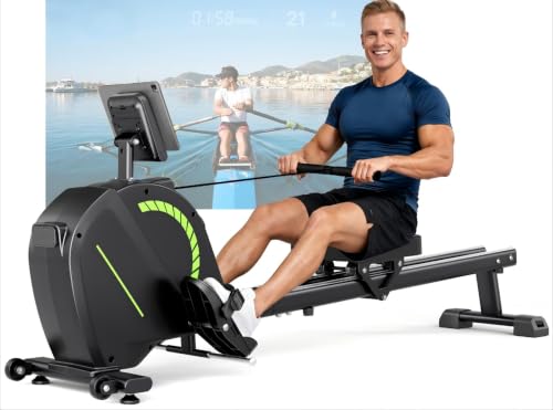 Dripex 16-Stufen Magnetischer Ruderer 130kg Bluetooth LCD Cardio Fitness