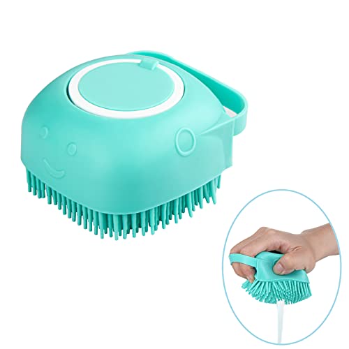 FUYIHGL Shampoo Bürste Bubble Brush für Baden Hundeseife mit Seifenspender Dusche Bürste Silikon mit Loop Handle für Haustiere Hunde Katzen Doggie
