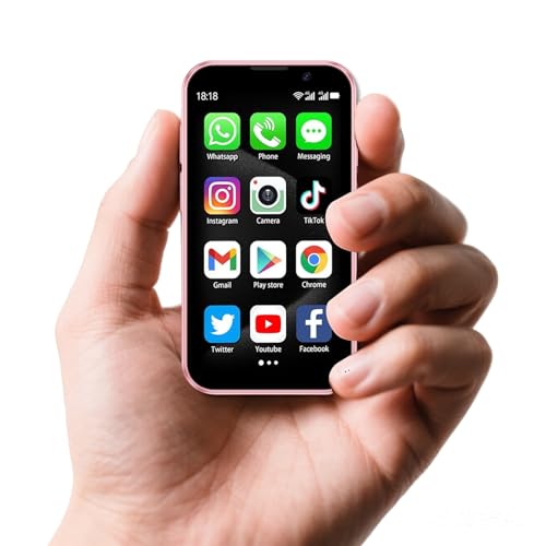 cofcvgs Mini-Smartphone 3.0 Zoll Mini-Handy mit tragbarem Ersatztelefon, 2GB RAM 16GB ROM, Kinder - Android 9.0 Compact Handy, Gesichtserkennung Handy Batterie 900mAh(Rosa)