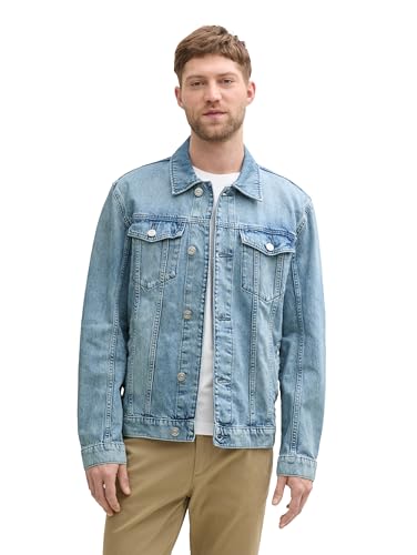 TOM TAILOR Herren 1044967 Jeansjacke, 10140-Super Stone Blue Denim, L