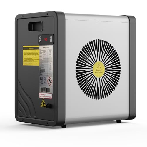 Ryuhic Mini-Wärmepumpe für Pools – 5 kW, steckerfertig, leise (29–45 dB), COP 5,5, 220–240 V – Heizen & Kühlen für bis zu 20 m³ – verlängert die Badesaison