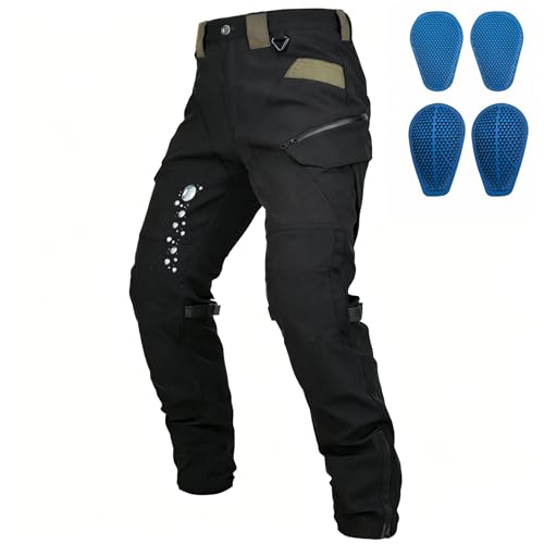 VOLERO® Motorradhose Herren aus 100% Polyester mit Stretch, Urban Bikerhose für Alltag, Pendeln & Touring, 4-Saison