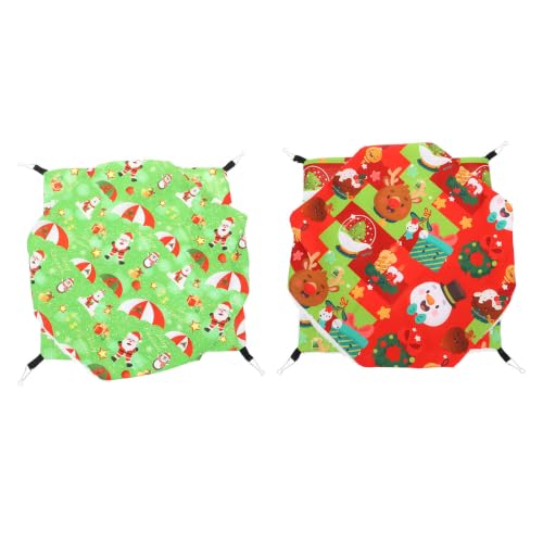 Mikinona 2 Stück Hamster Hängematte mit Weihnachten Feier, Kuschelhöhle
