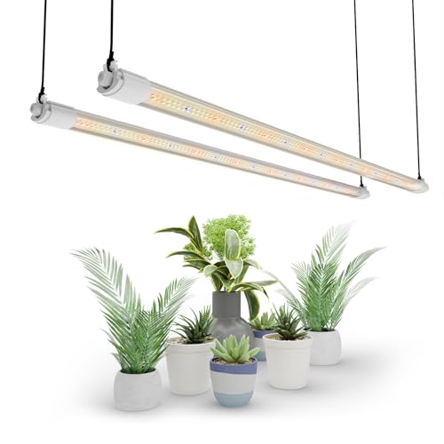 MARS HYDRO VG80 LED Pflanzenlampe, 120cm LED Grow Lampe Vollspektrum für Zimmerpflanzen, Gewaechshaus, Grow Shelves, IP65 wasserdicht Grow Light für Setzlinge Gemüse Blüte Blumen 2 Pack 80W