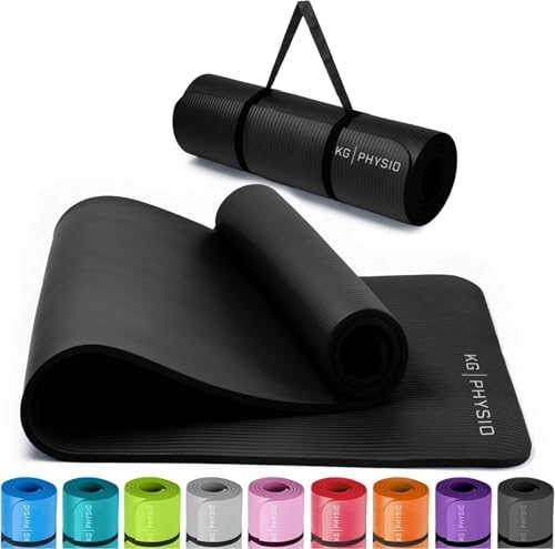KG PHYSIO Yogamatte Rutschfest & Gepolstert - Yoga Matte mit Tragegurt, Fitnessmatte, Sportmatte Dicke 8mm, Gymnastikmatte, Gym Matte, Pilates Matte, Fitness Matte, 183x60cm