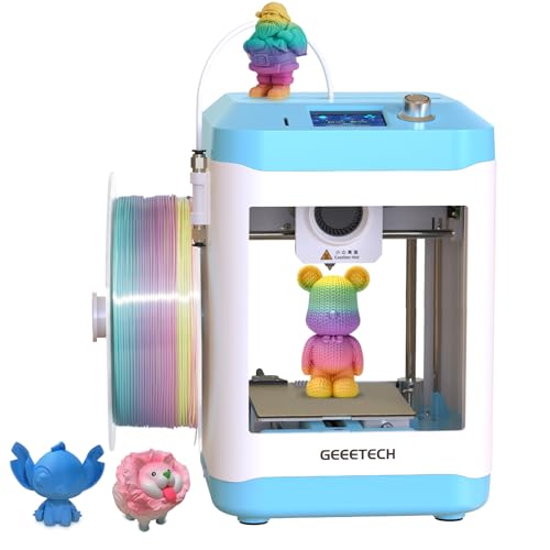 GIANTARM GEEETECH M1 3D-Drucker, Auto Nivellierung Mini 3D-Drucker für Anfänger, Direkt angetriebener Extruder, 250mm/s schnellere Druckgeschwindigkeit, Druckgröße 100 * 110 * 100mm