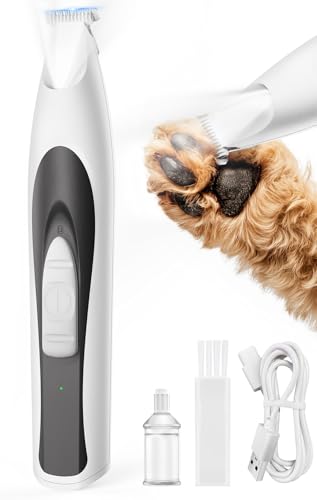 oneisall Hundepfotenrimmer mit LED-Licht, leise, Pfoten, Augen, Ohren