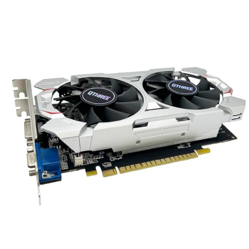 QTHREE GTX 750 Ti 4GB 128-bit Grafikkarte, Dual Fans, HDMI, VGA, DVI, Low Profile Grafikkarten PC, Computer GPU, Low Power, PCI Express x16, DirectX 12