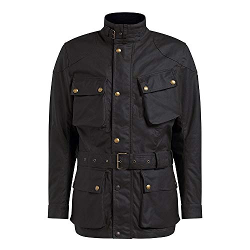 Belstaff Trialmaster Motorrad Wachsjacke, schwarz, L