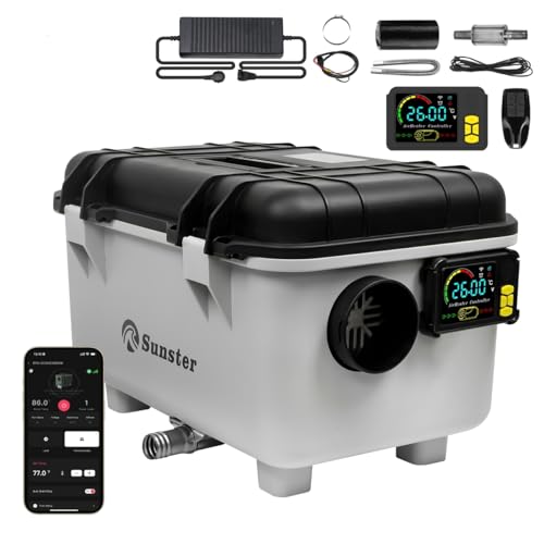 Sunster 8KW Luft Dieselheizung, Tragbare Standheizung mit APP EU-Adapter